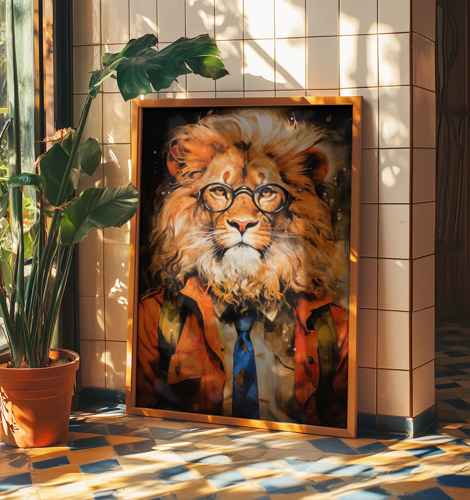 Lion Watercolor Animal Art | Poster