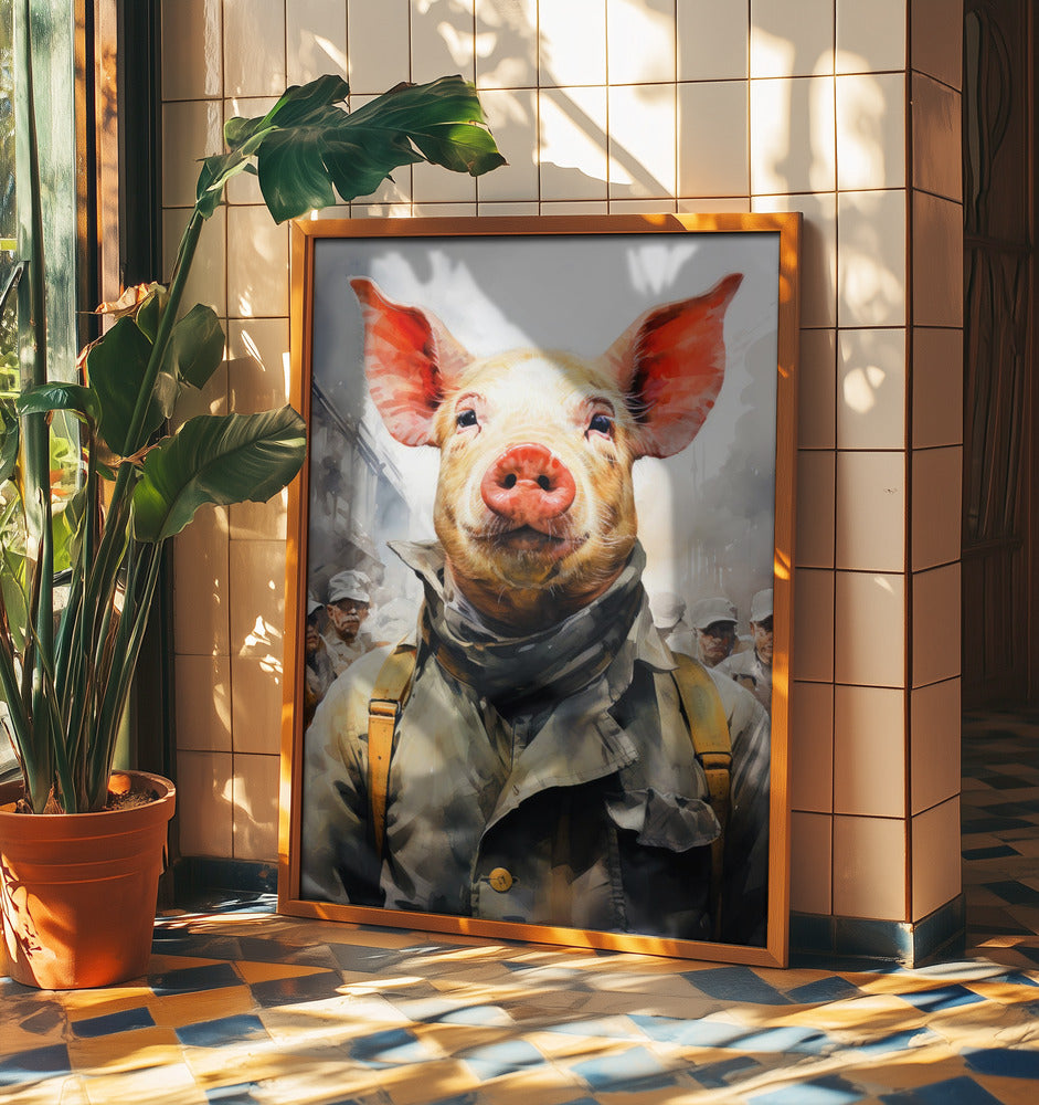 Pig 1984 Watercolor Animal Art | Poster