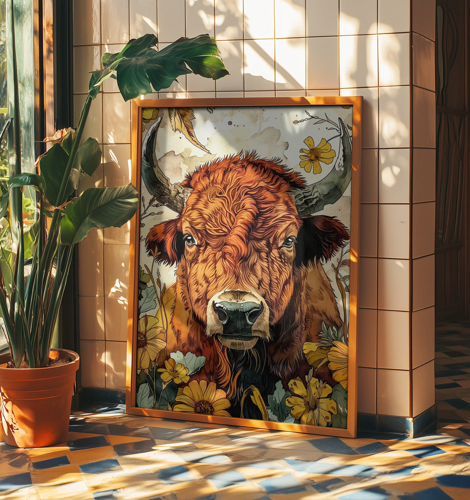 Buffalo watercolor animal art 4 | Poster