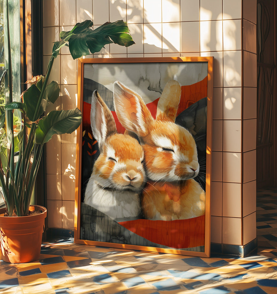 Bunny watercolor animal art 3 | Poster