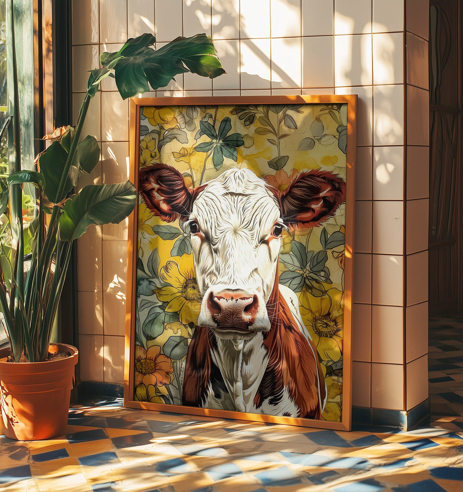 Cow watercolor animal art 1 | Poster