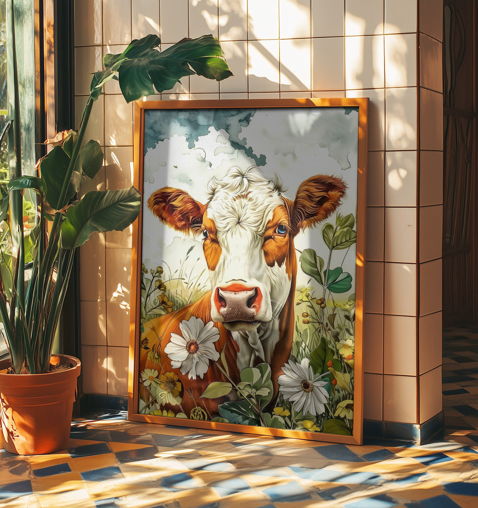 Cow watercolor animal art 2 | Poster