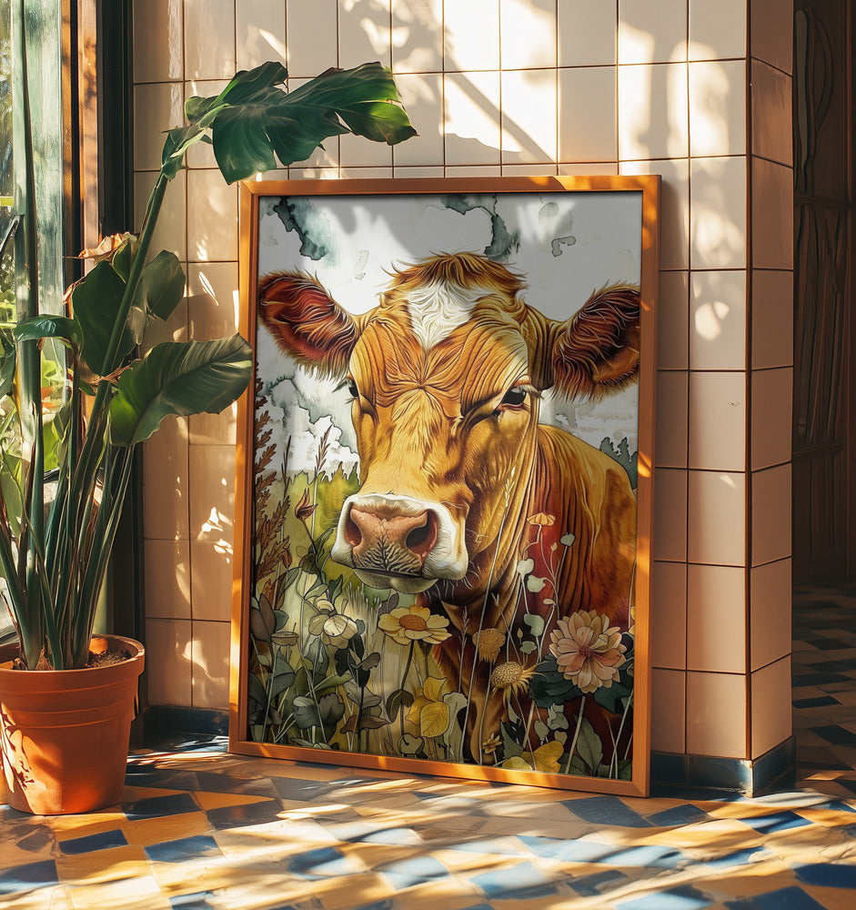 Cow watercolor animal art 3 | Poster