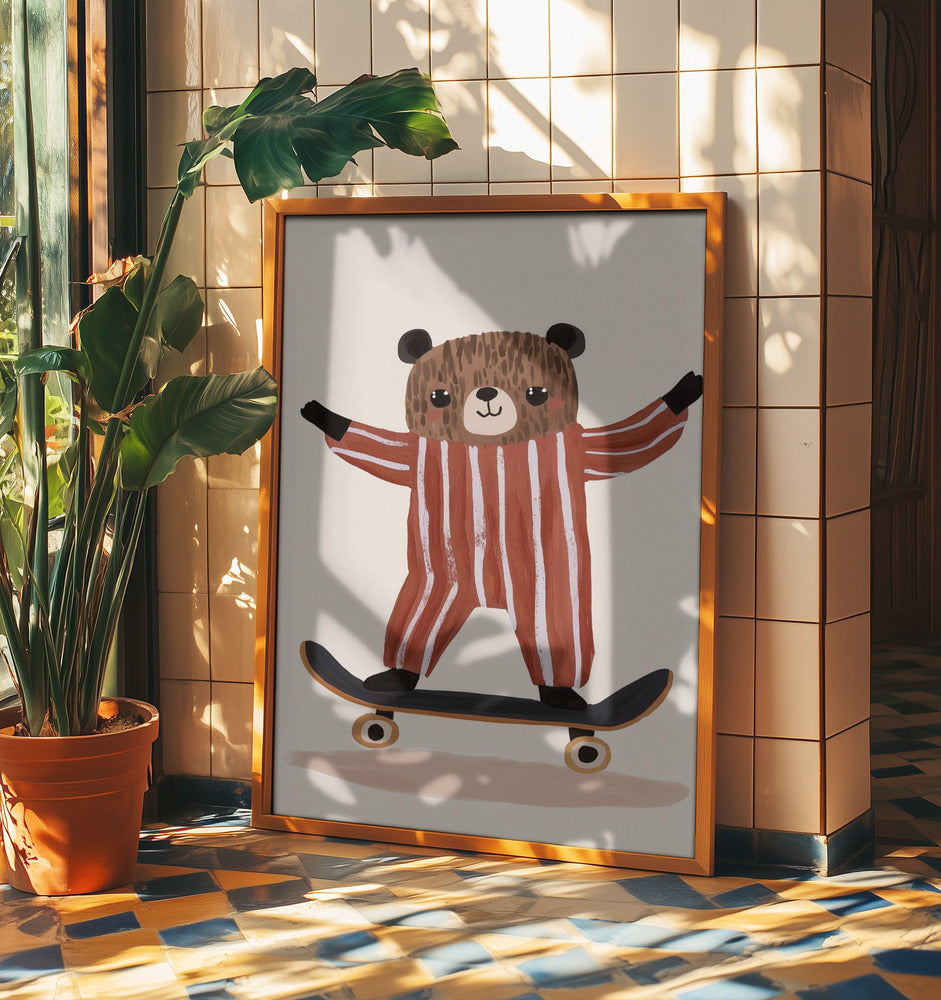 Skateboardbjörnens glädje | Poster