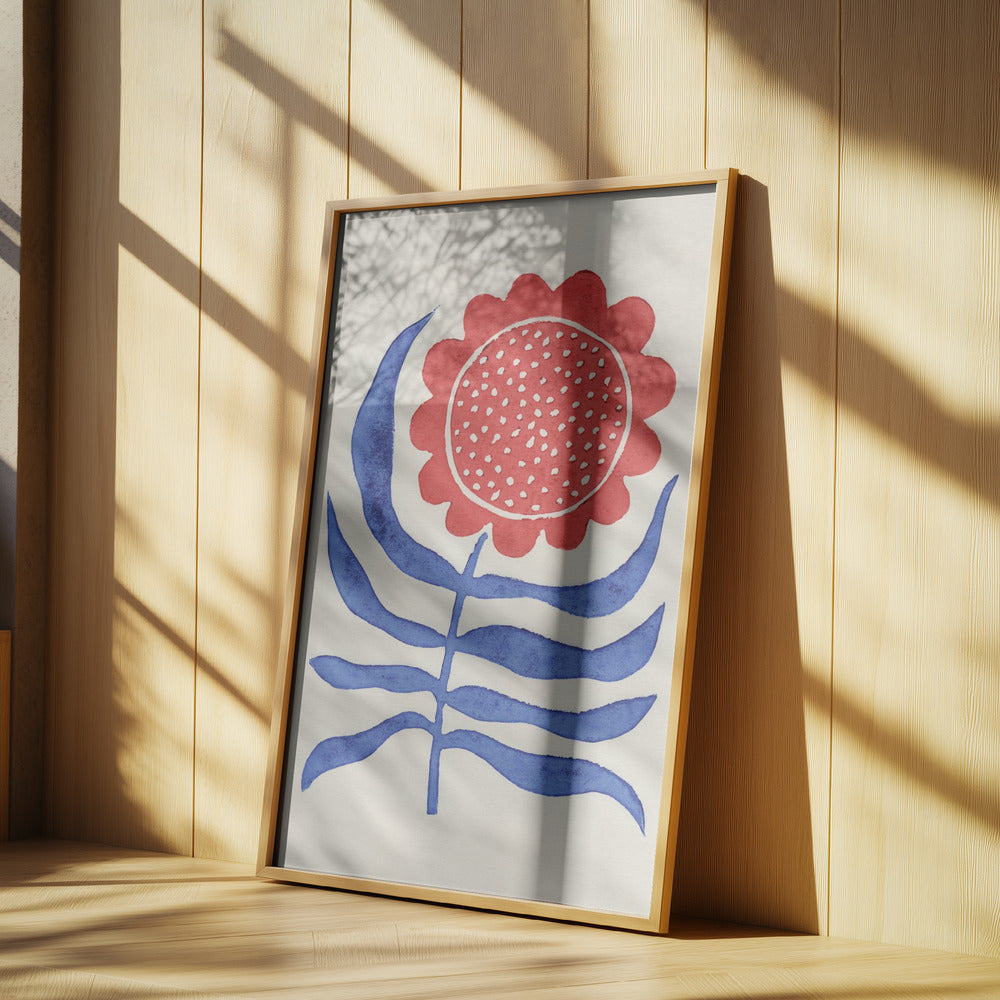Red Flower / Lino Print | Poster