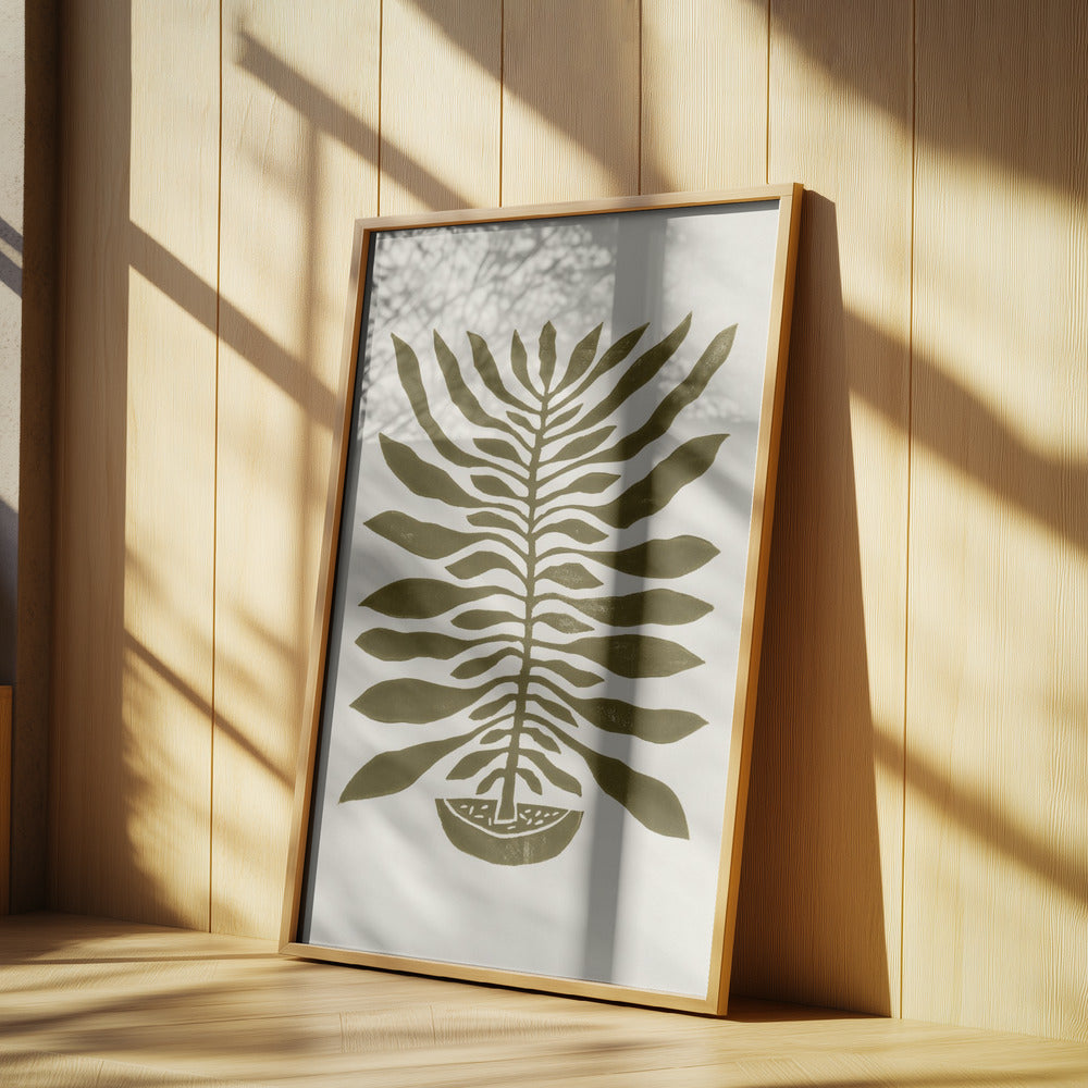 Hundredbladet plante #22 / Linoleumstryk | Plakater - Kunsttryk