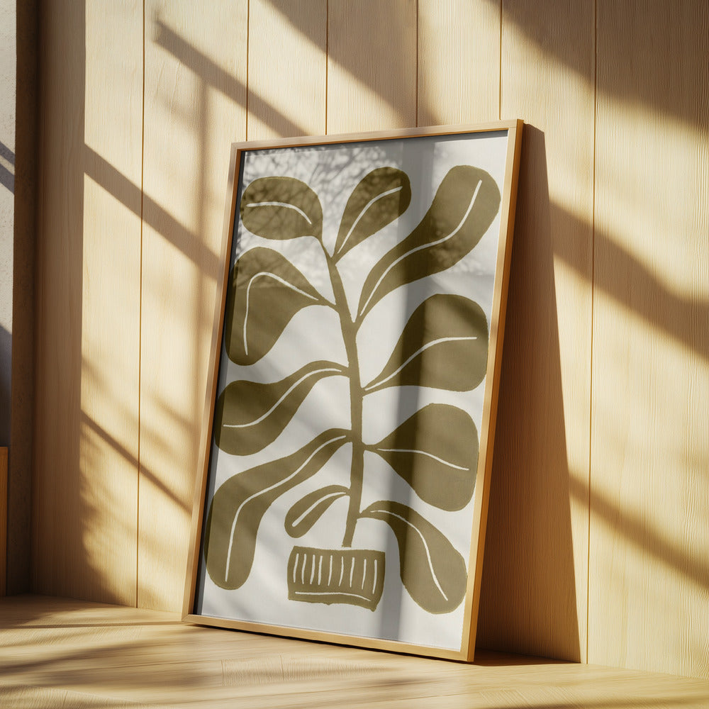 Linocut Houseplant #2 | Poster