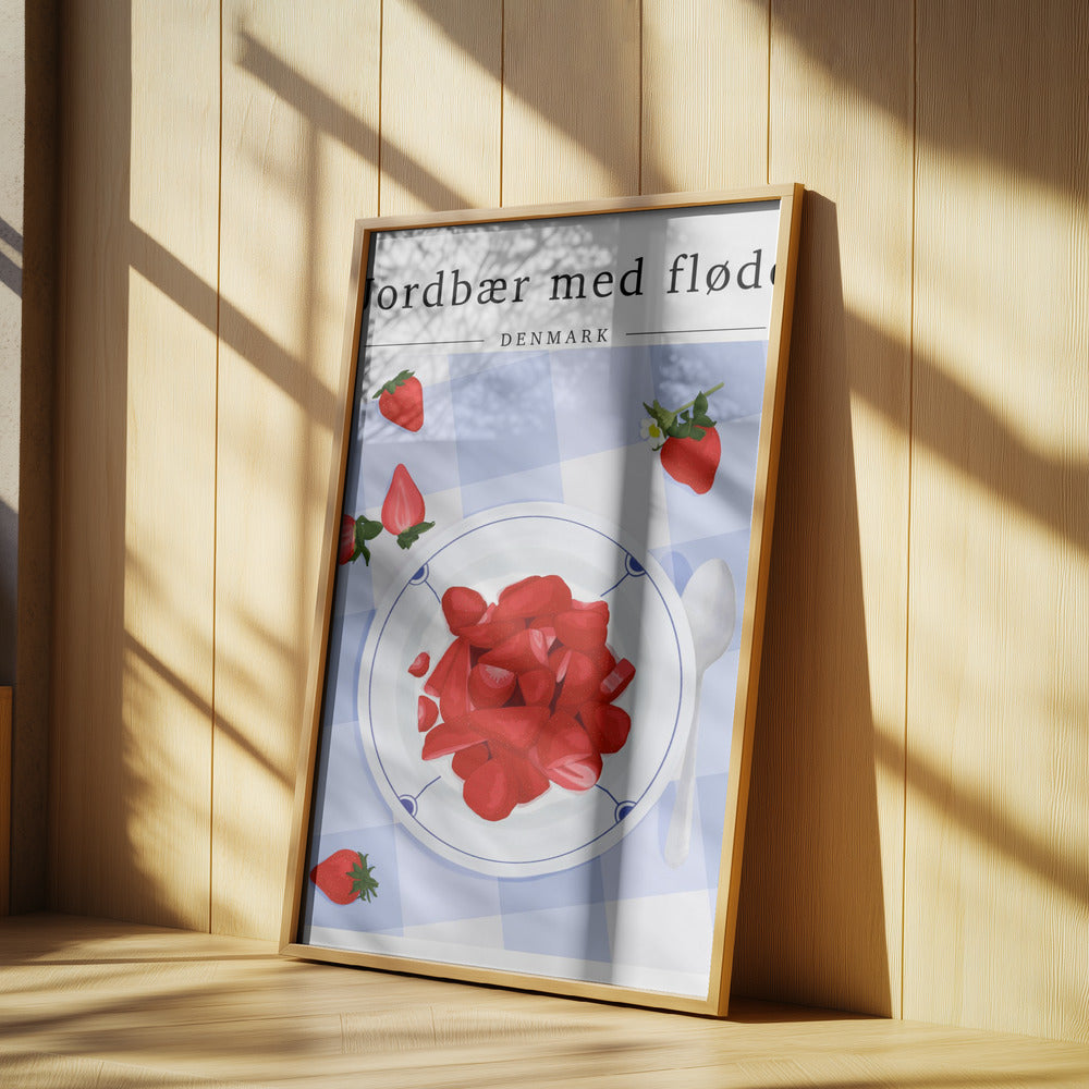 Strawberry with cream - Denmark | Poster