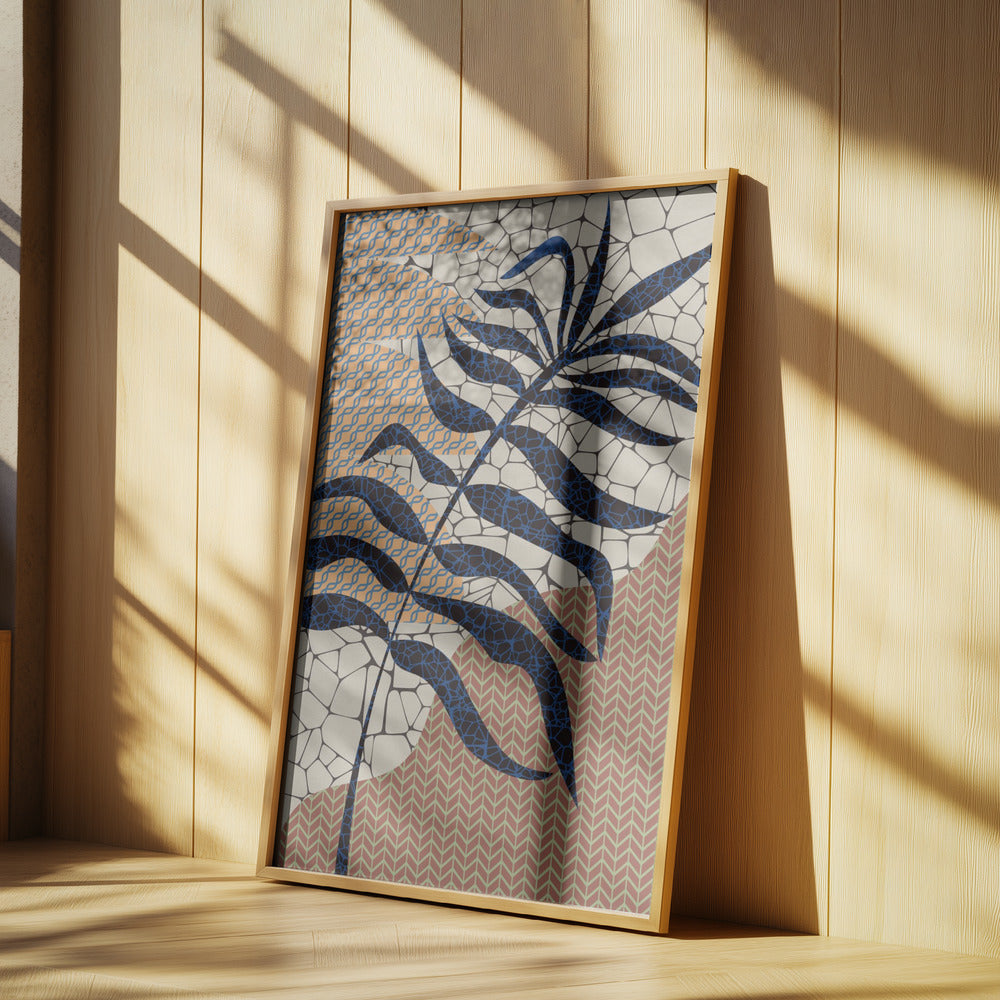 Palm Leaf Mosaic Design | Poster