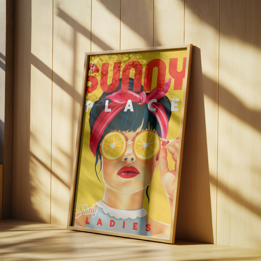 A Sunny Place For Shady Ladies Orange Pinup Art | Poster