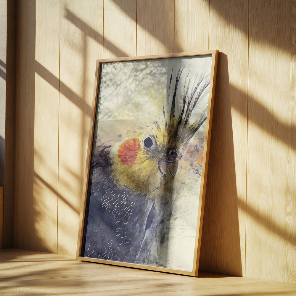 Animal Bird Cockatiel Watercolor Animal Art | Poster
