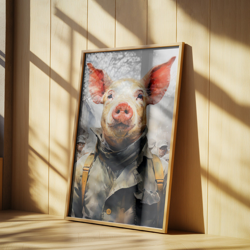 Pig 1984 Watercolor Animal Art | Poster