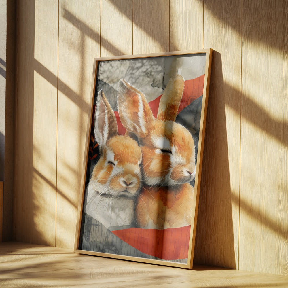 Bunny watercolor animal art 3 | Poster