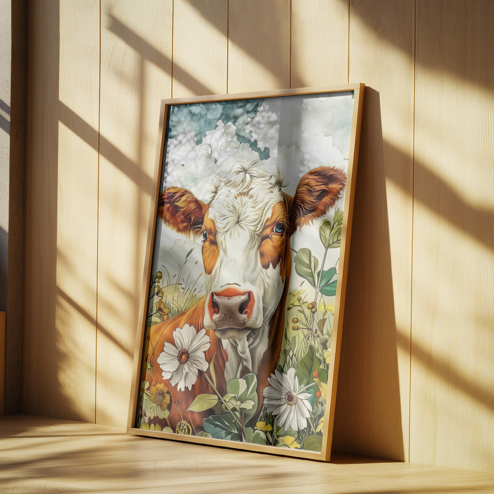 Cow watercolor animal art 2 | Poster