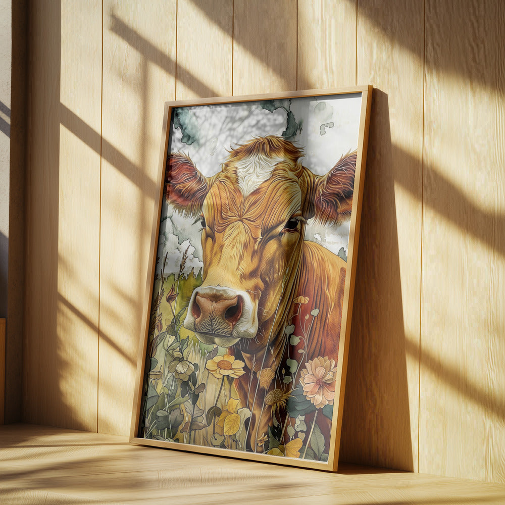 Cow watercolor animal art 3 | Poster