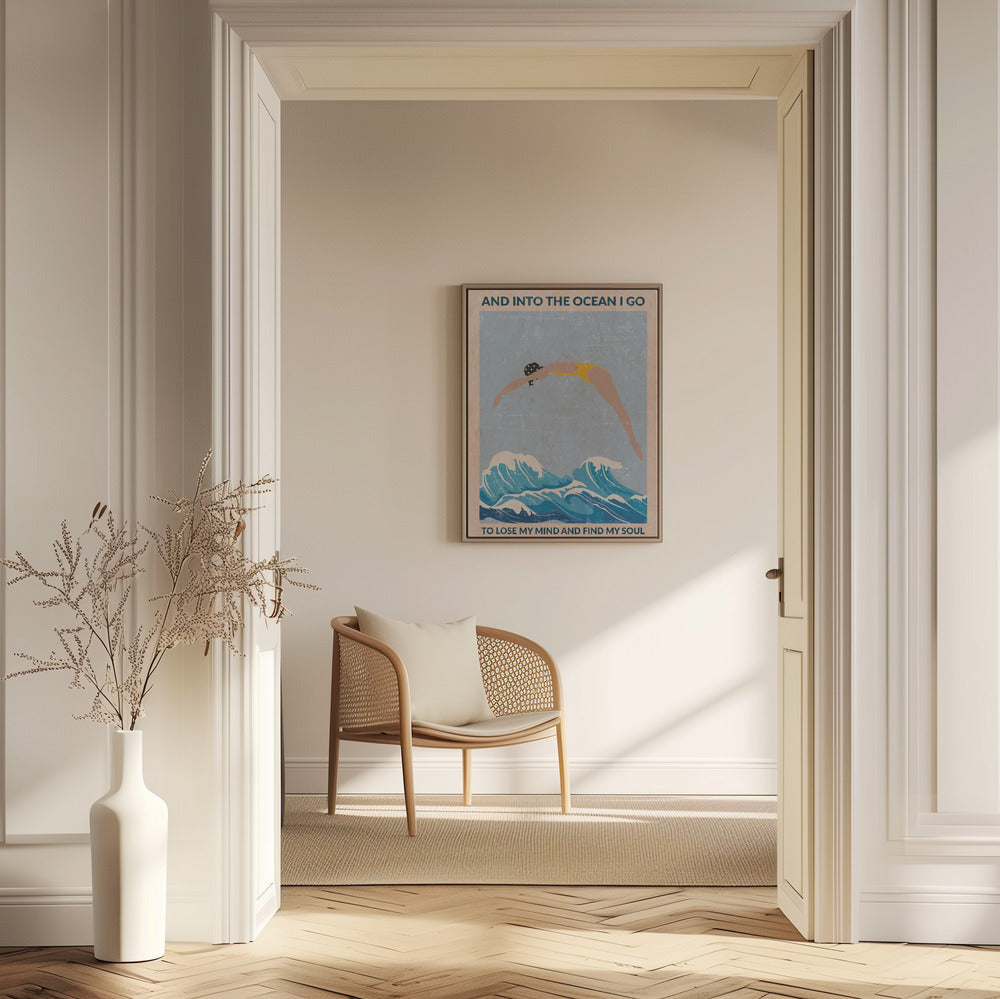 Into the Ocean (blue) Standard Wall Art | Poster