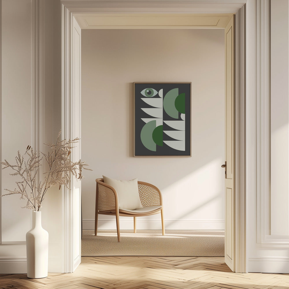 Mid Century Geometrisch in Grün | Poster