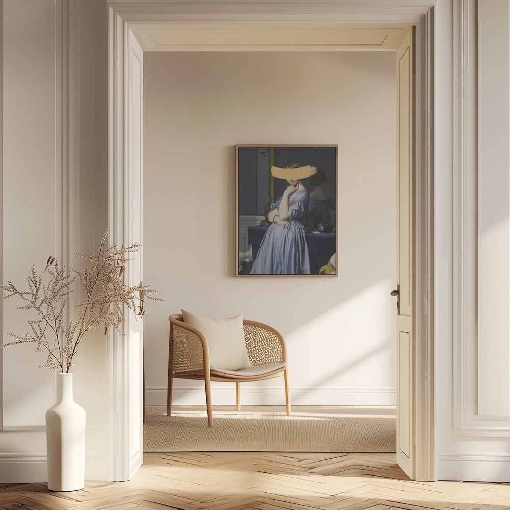 Klassisk oljemålning och gul stänk | Poster