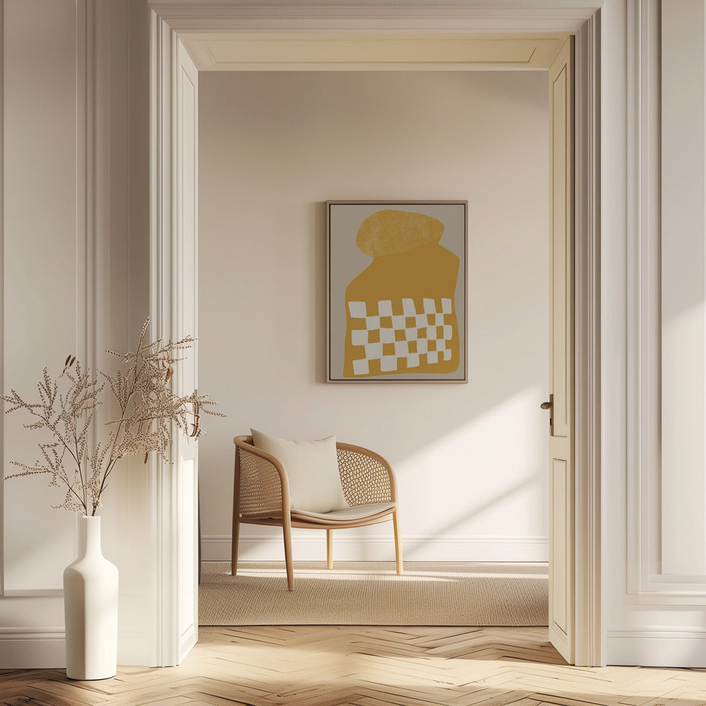 Golden Checkered Form | Poster