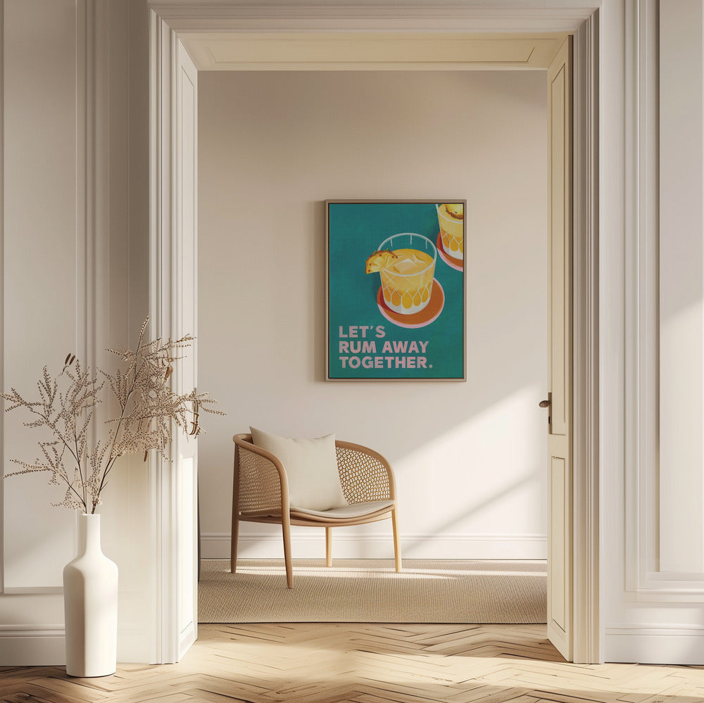 Rum Away Beach Bar Cocktail Art | Poster