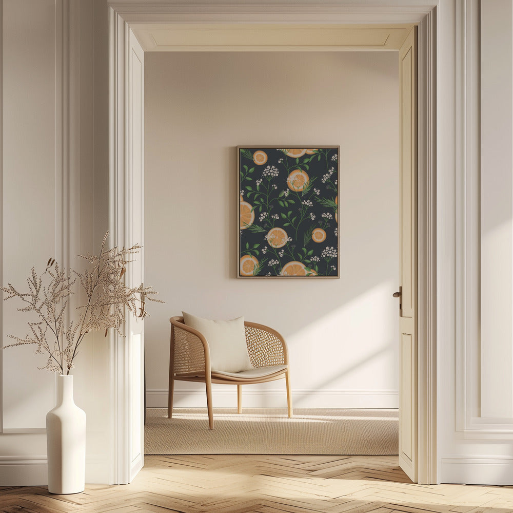 Elderflowers and Oranges Black | Poster