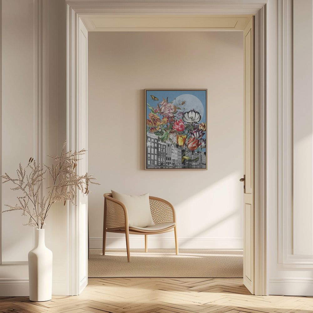 Vibrant Tulips And Intricate Butterflies | Poster