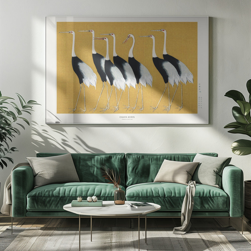 Grue à couronne rouge du Japon | Tableaux sur Toile