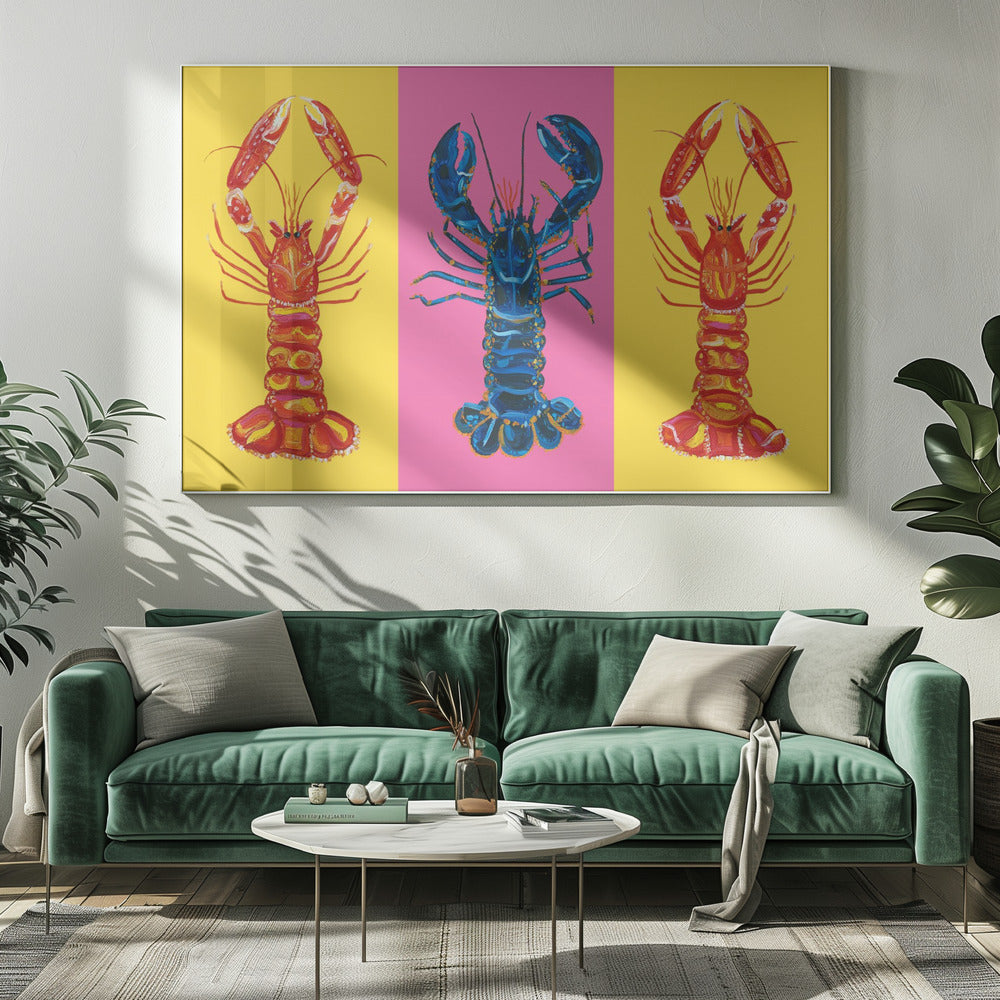 Lobster Langoustines Pop Art 2 | Tableaux sur Toile