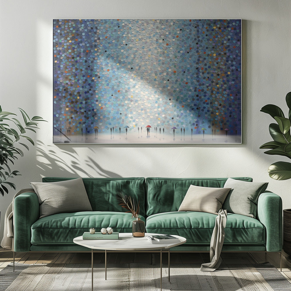 Paraplu's 's nachts | Canvasprints