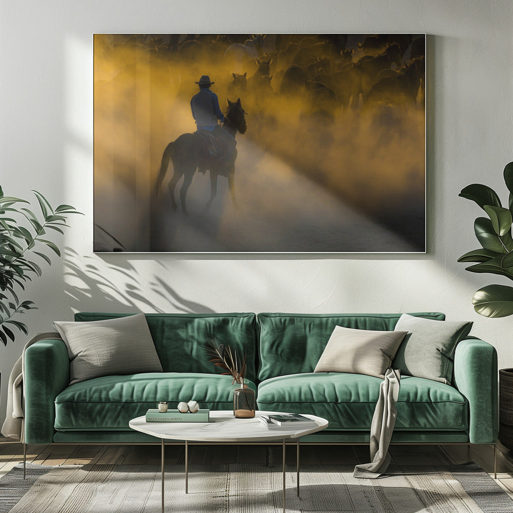 Cowboy und Pferde | Leinwand-Bilder