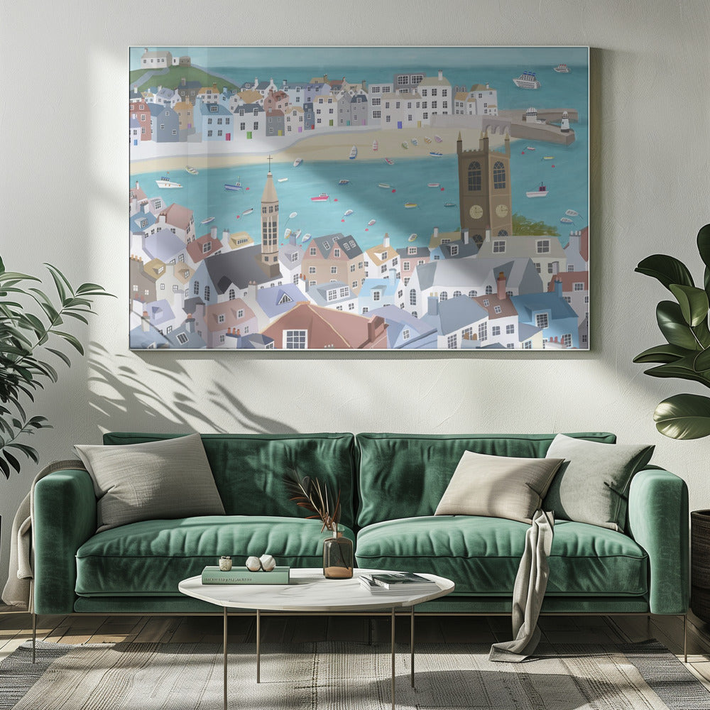 Den smukke St. Ives, Cornwall, Storbritannien af kunstneren Carla Daly | Lærredsbilleder