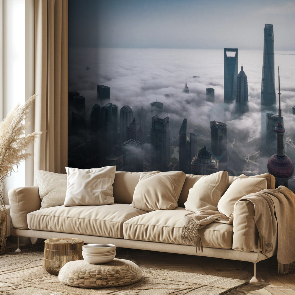 Shanghai i tågen ovenfra | Fototapeter