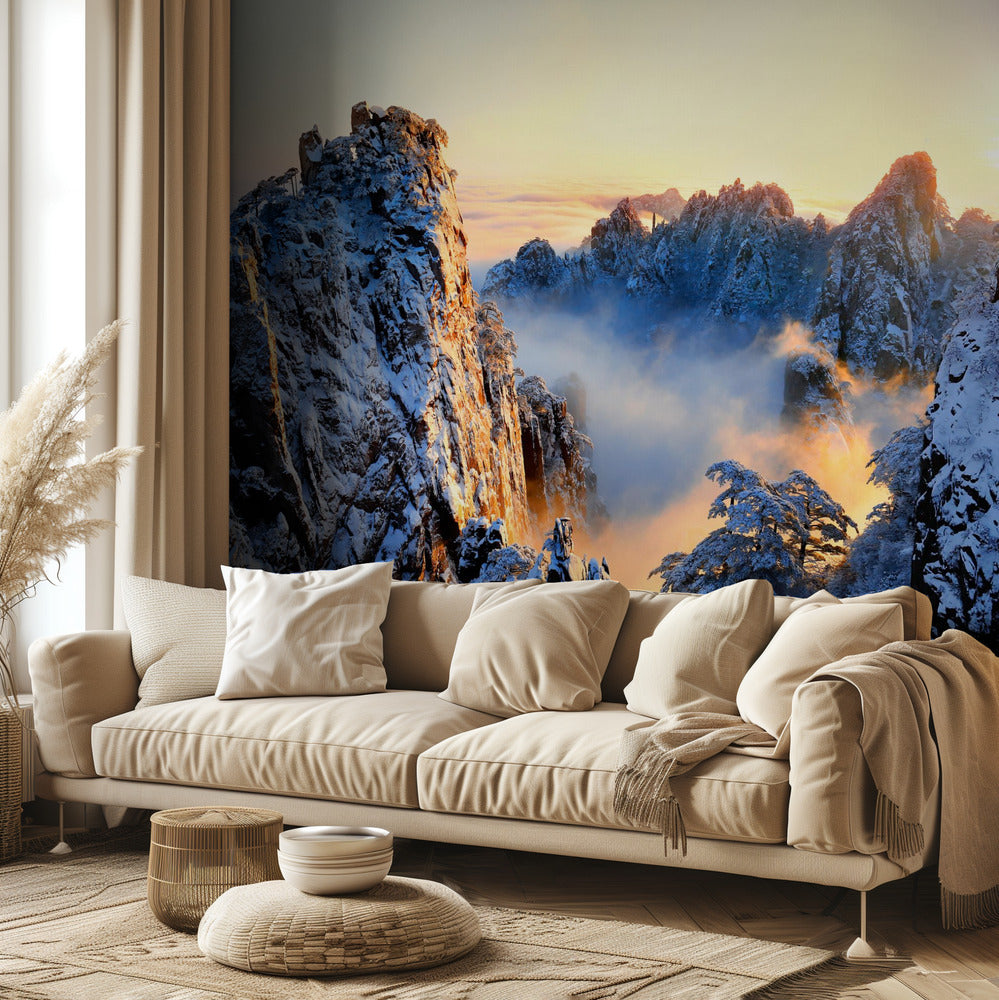 Amanecer en el monte Huang Shan | Papel Pintado Fotográfico