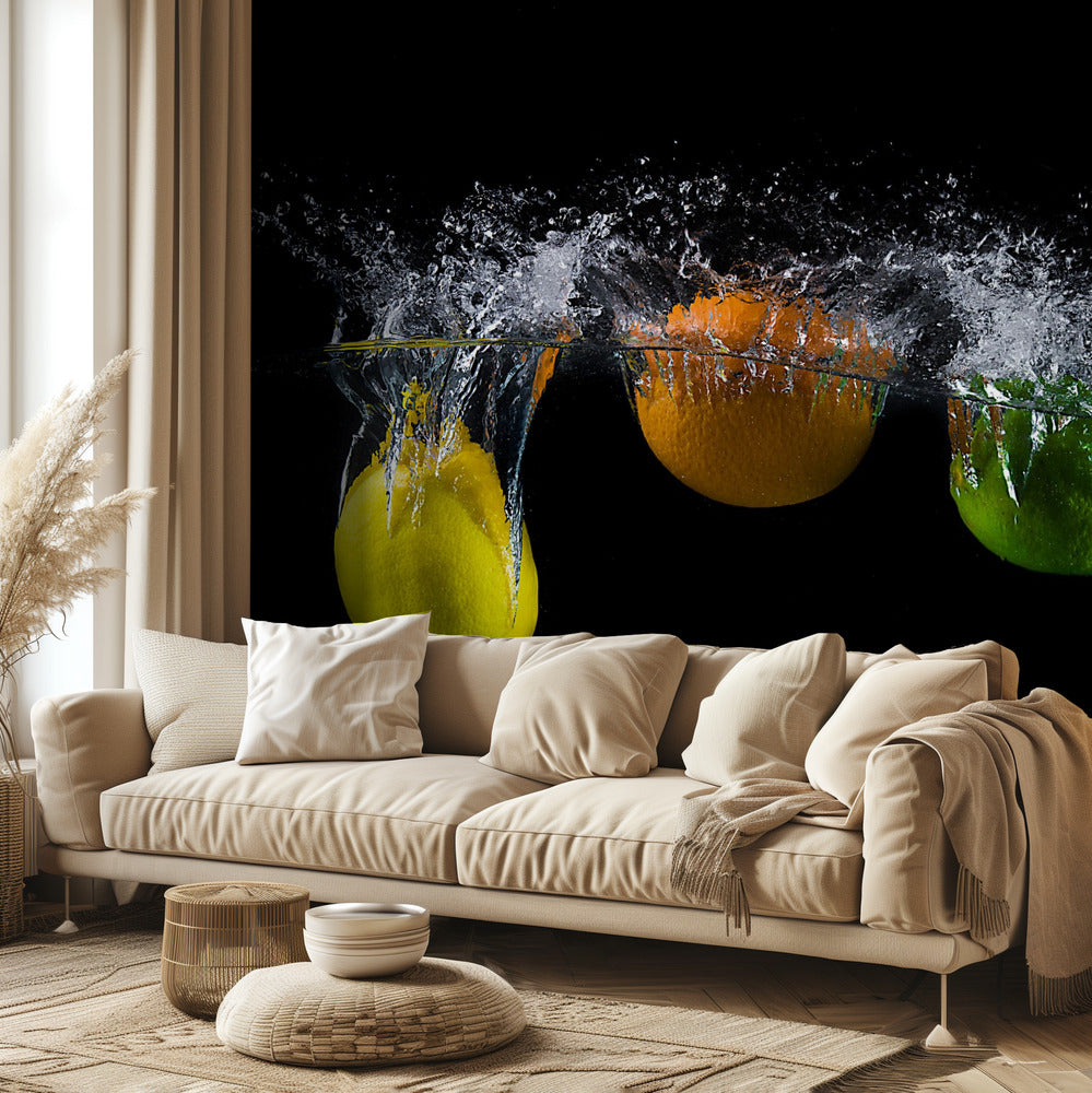 Splash triple agrumes | Papier Peint Photo