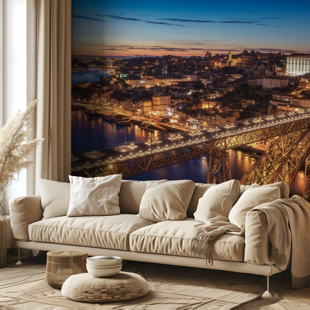 Portugal - Porto Blå Time | Fototapeter