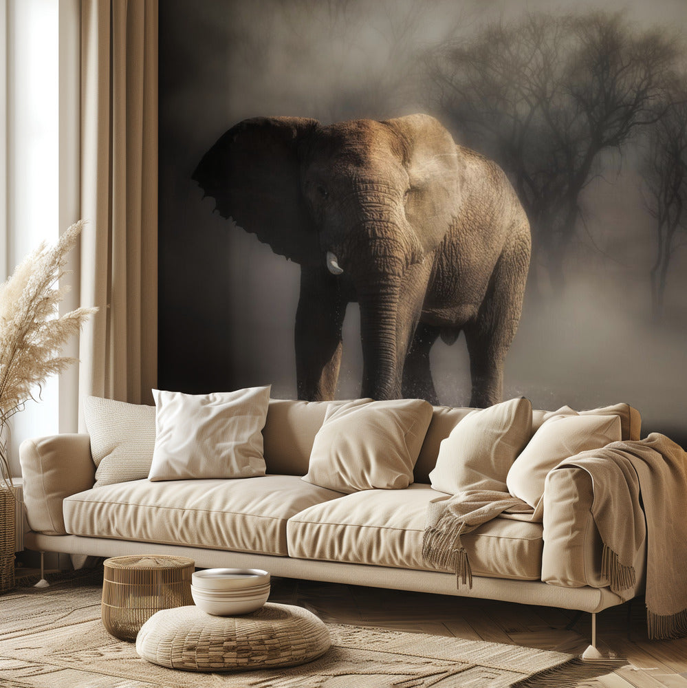 “...elefante bebiendo agua...' | Papel Pintado Fotográfico
