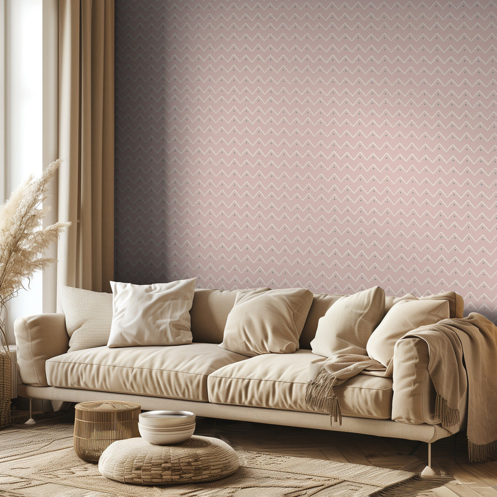 Pink zigzag repeat pattern | Wallpaper
