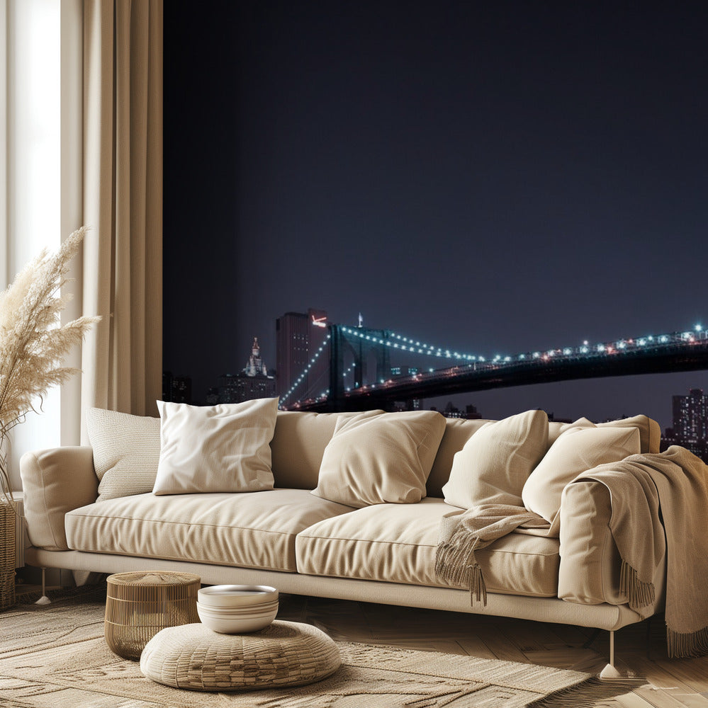 Horizonte de Manhattan y Puente de Brooklyn | Papel Pintado Fotográfico