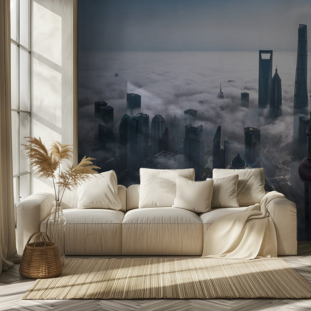 Shanghai i tågen ovenfra | Fototapeter