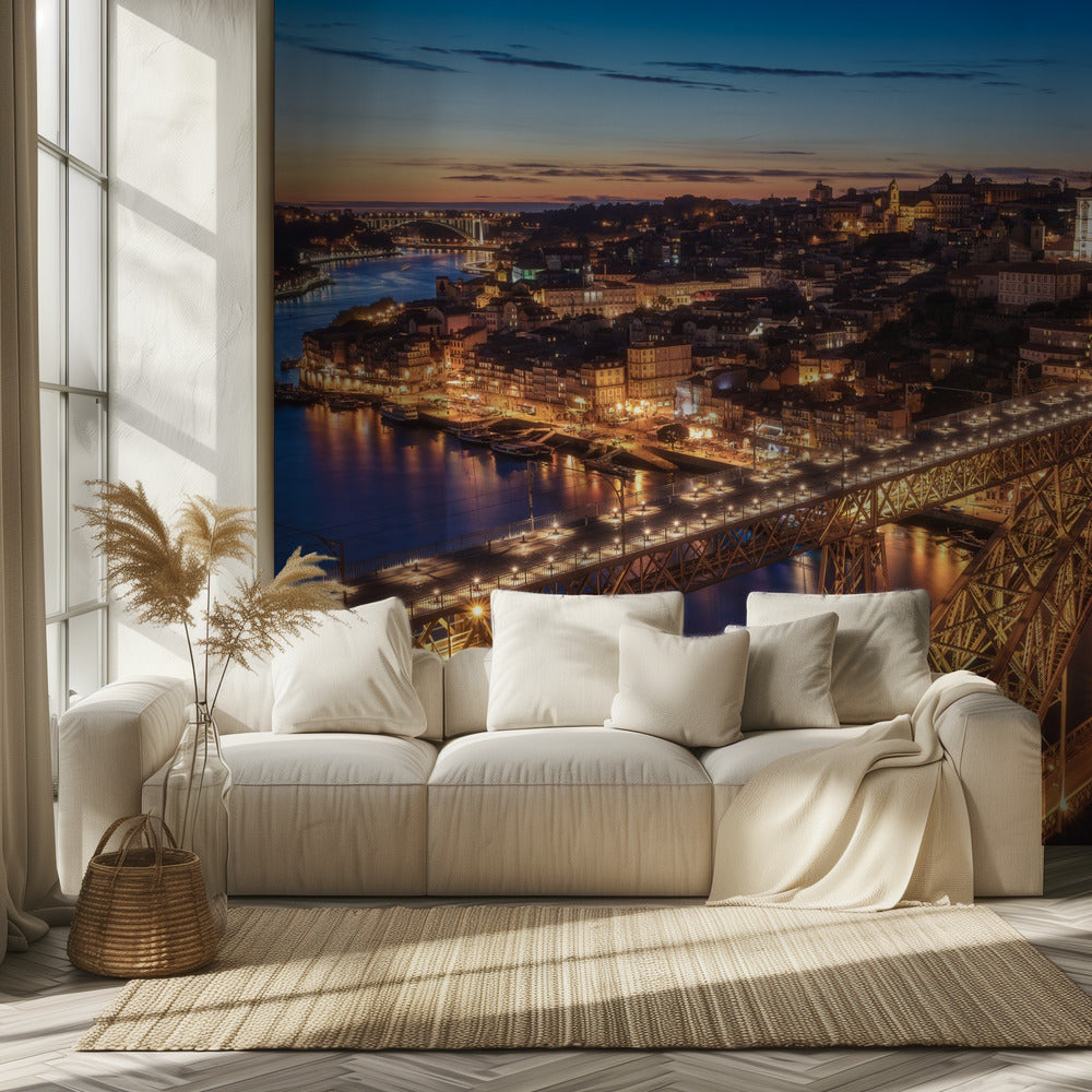 Portugal - Porto Blå Time | Fototapeter
