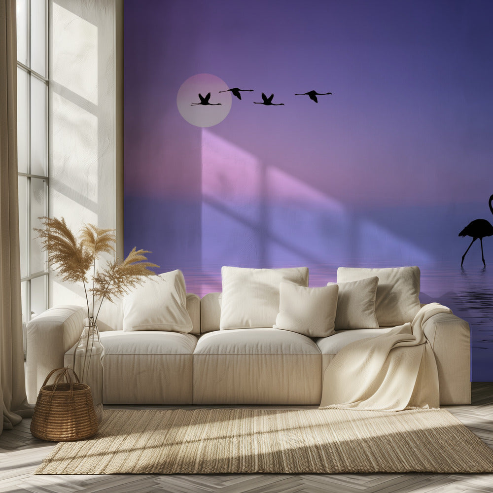 Flygende flamingo | Fototapet