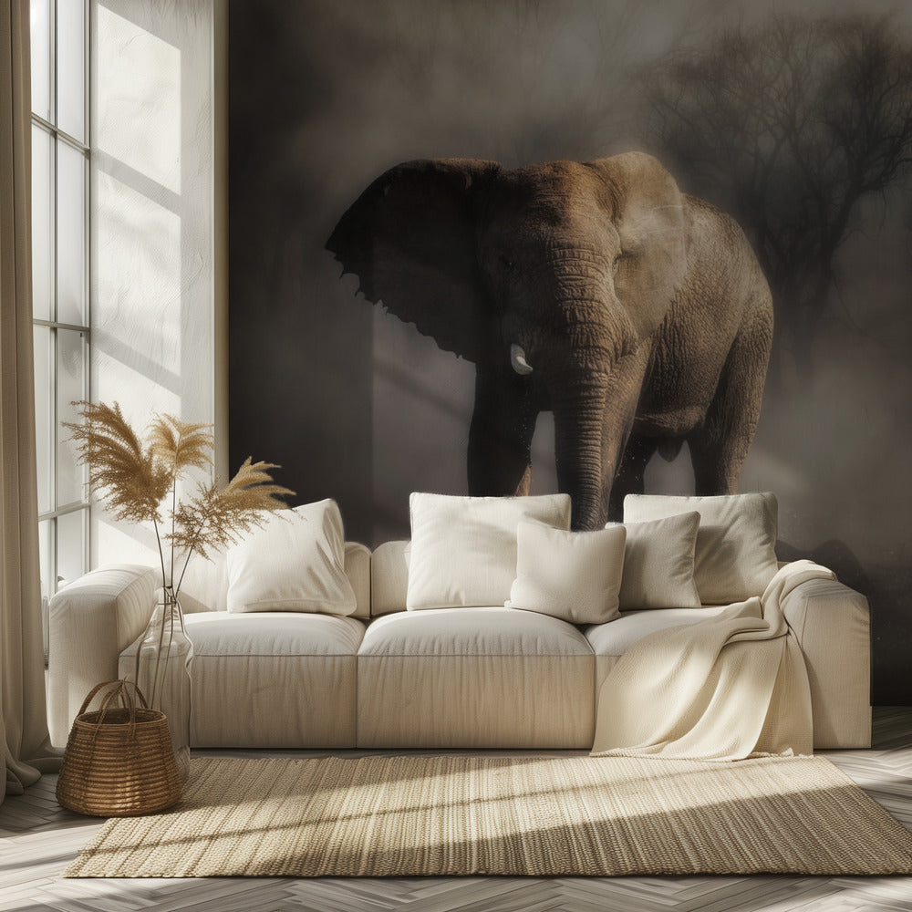 “...elefante bebiendo agua...' | Papel Pintado Fotográfico
