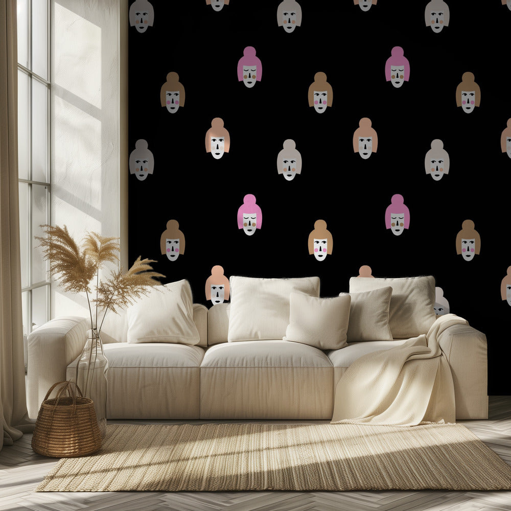 Ansigter (mønsterdesign) | Fototapeter