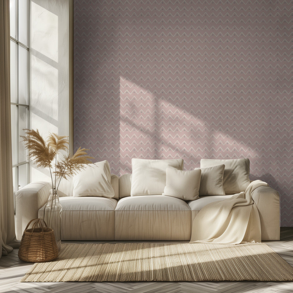 Pink zigzag repeat pattern | Wallpaper