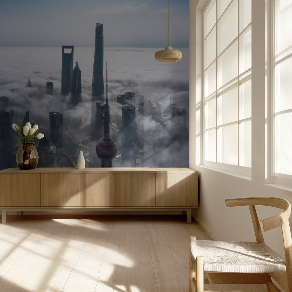 Shanghai i tågen ovenfra | Fototapeter