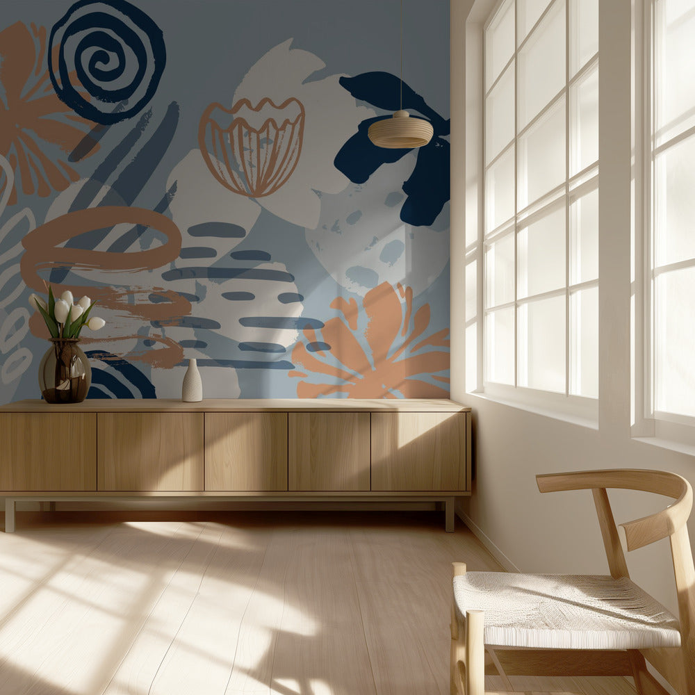 Scandia Herb_Bleu | Papier Peint Photo