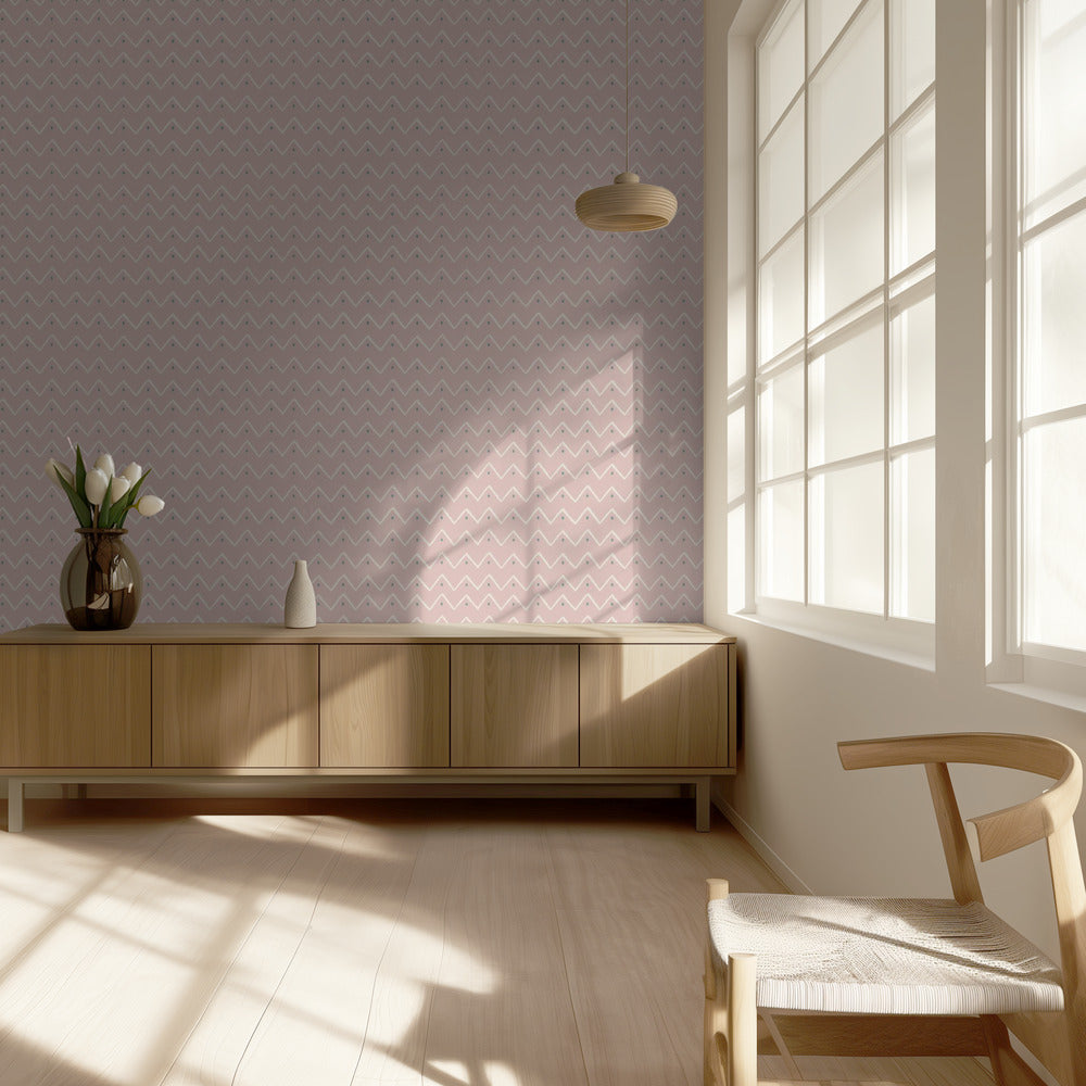 Pink zigzag repeat pattern | Wallpaper