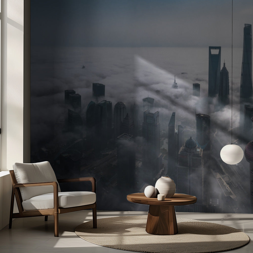 Shanghai i tågen ovenfra | Fototapeter