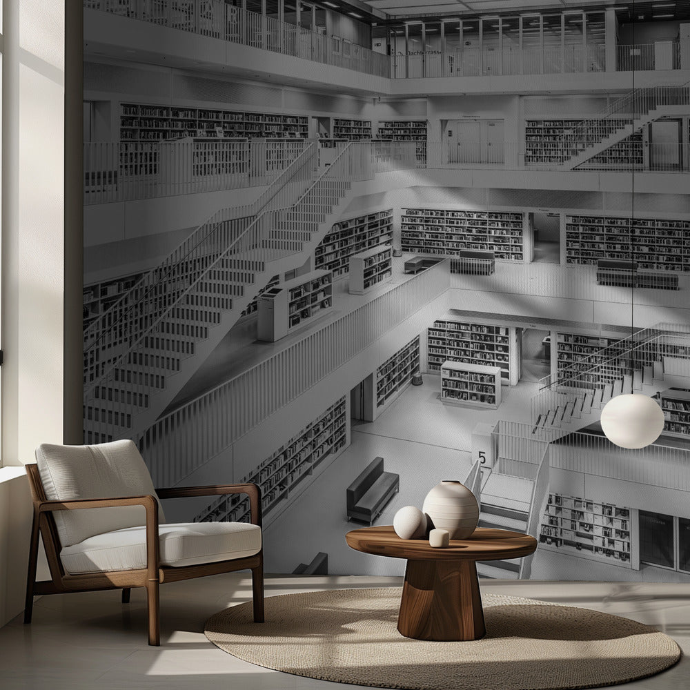 Bibliothèque de Stuttgart | Papier Peint Photo