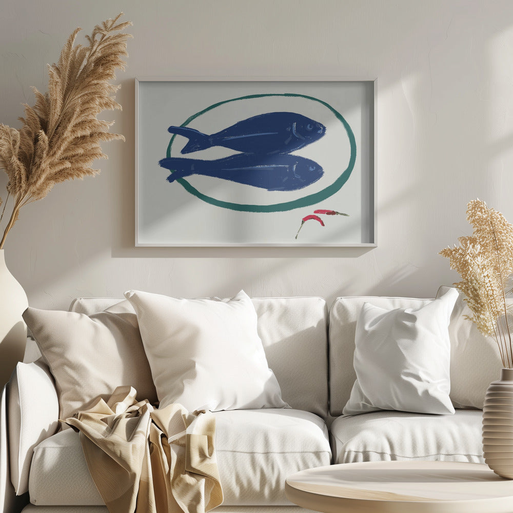 Blå fisk och kryddor | Poster